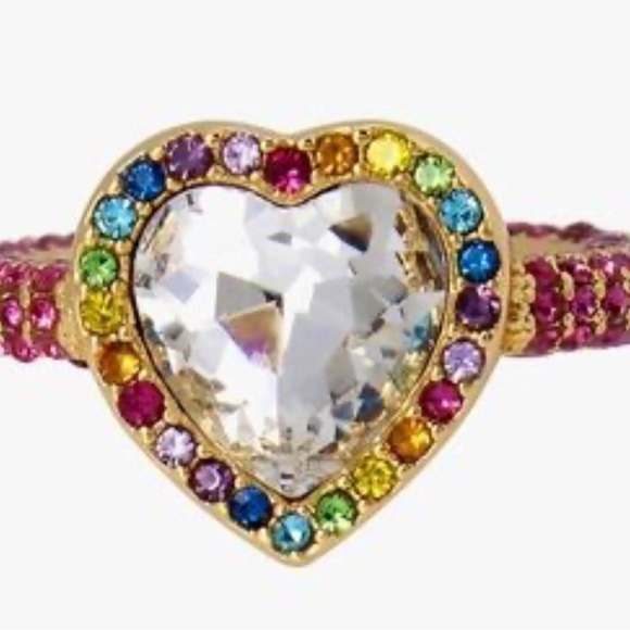 Kurt Geiger Gold Ring with Multicolor Gemstones New No Box - Picture 3 of 8